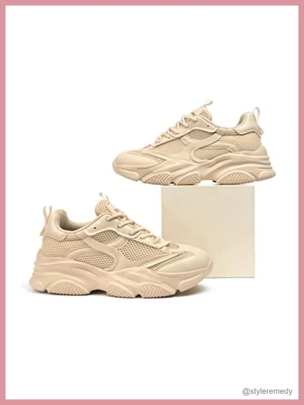 Chunky Platform Sneakers – Glitter Rhinestone Slip-On Walking Shoes